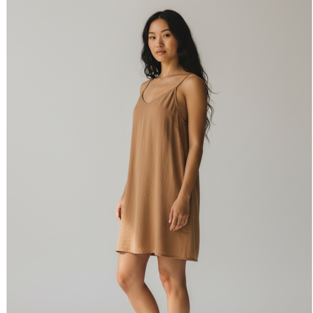 Do + Be Tan Sleeveless Slip Dress Velour Size S New